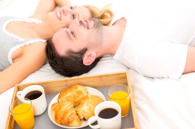 Wedding anniversary gifts can be as simple as breakfast in bed.