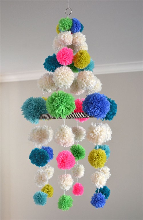 Budget Decorating Ideas For Kids Bedrooms - Pom Pom Chandelier