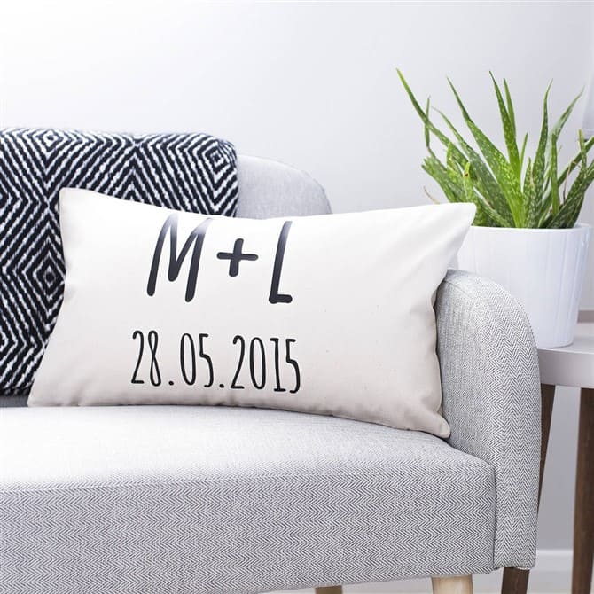 Housewarming Gift Ideas - Personalised Initials Couples Cushion 