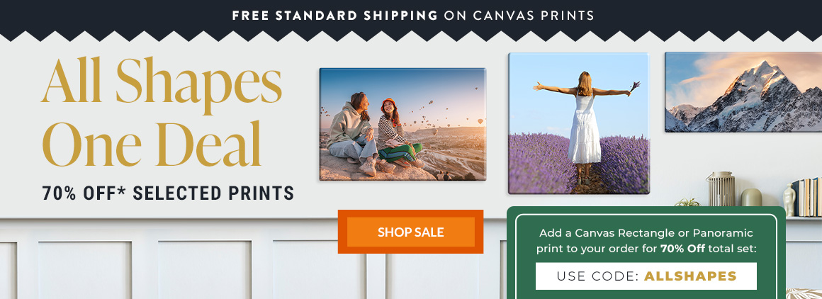 SAVE UP TO 70% OFF RRP ON SINGLE CANVAS PRINTS