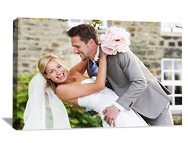 Photo to canvas gifts wedding wall display