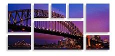 Split photo metal prints - (2) 40 x 50cm & (2) 40 x 25cm & (3) 25 x 25cm & (1) 85 x 50cm